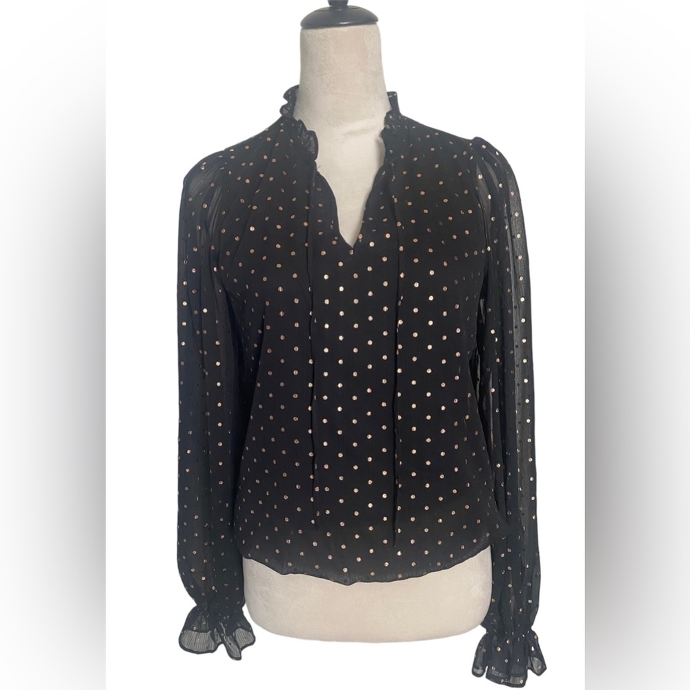 Womens gorgeous black and gold blouse. Size S/P. Brand new!!